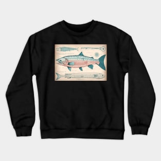 Sockeye Salmon Fish Print Crewneck Sweatshirt